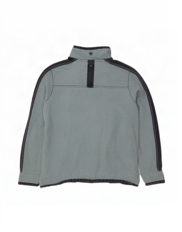 Fat Face Sweat-shirt col zippé pour homme XL en coton color block bleu