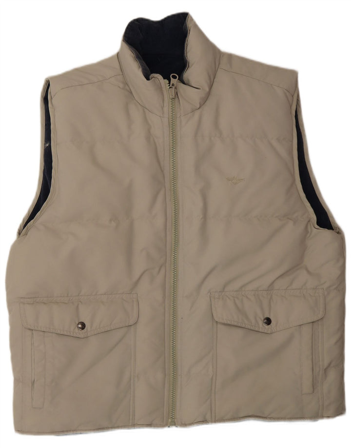 Dockers Gilet matelassé réversible pour homme UK 44 2XL Beige Polyester