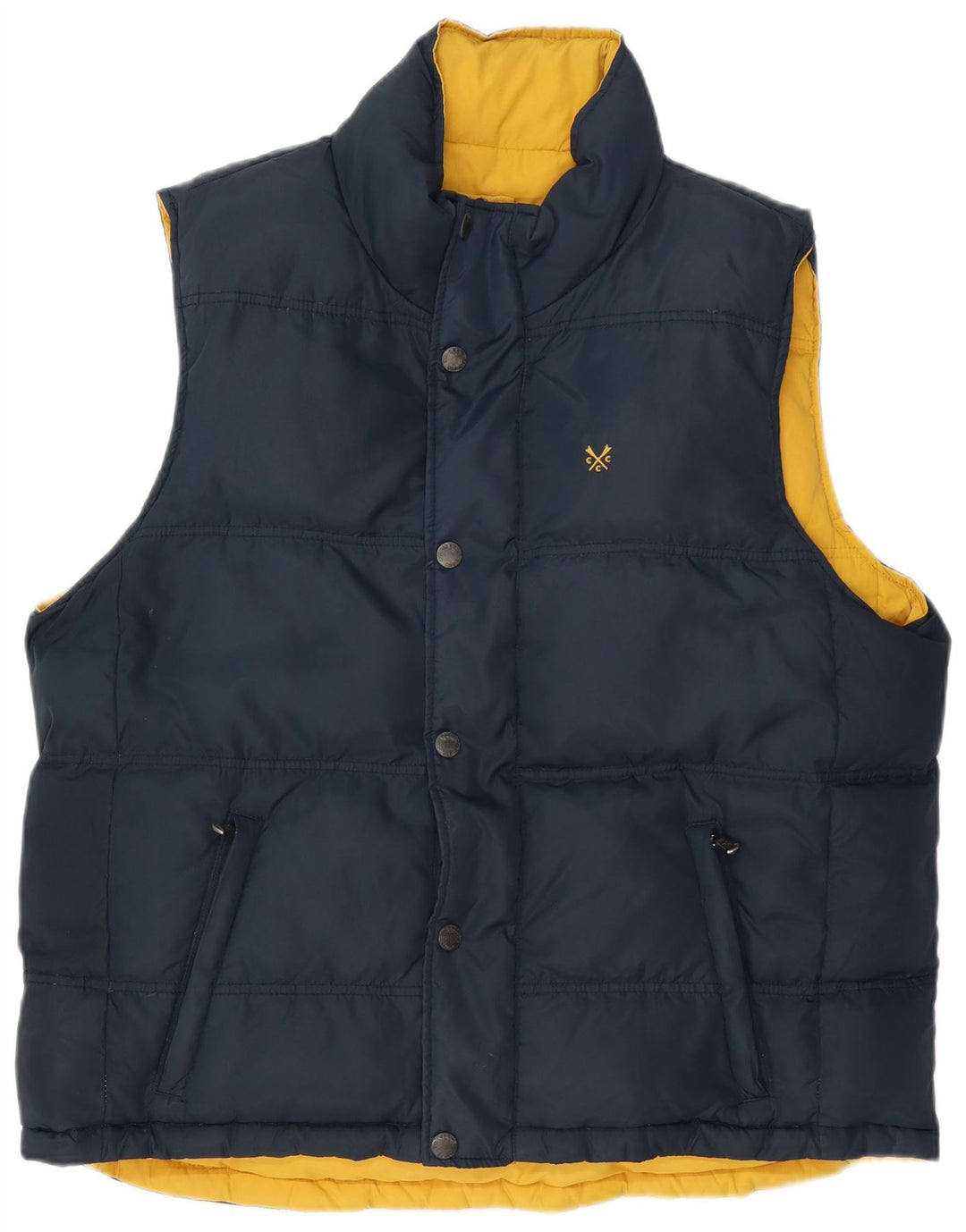 Crew Clothing Gilet matelassé réversible pour homme UK 44 2XL Bleu marine Polyester
