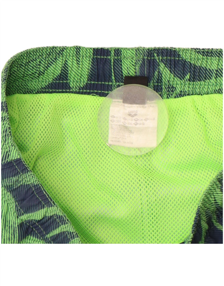 ARENA Short de Sport Garçon 14-15 Ans Vert Floral Polyester