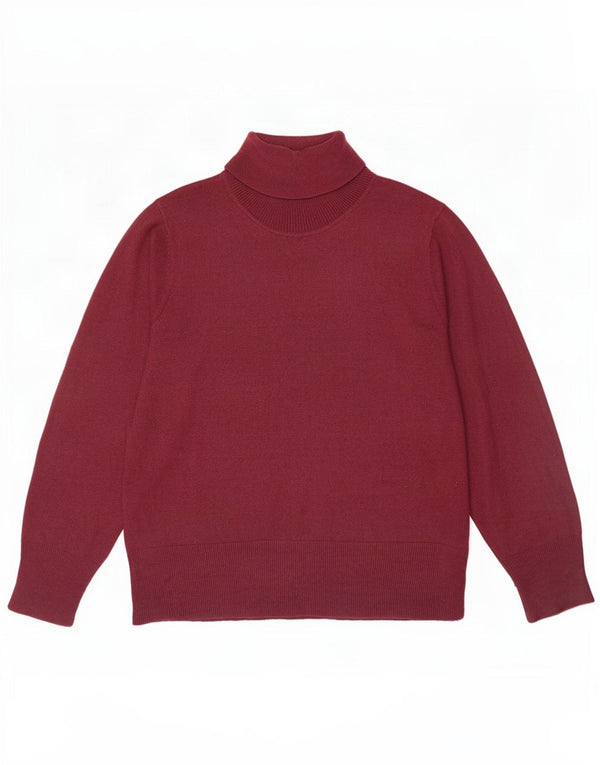 Marks & Spencer Pull col roulé pour femme UK 20 2XL Acrylique bordeaux