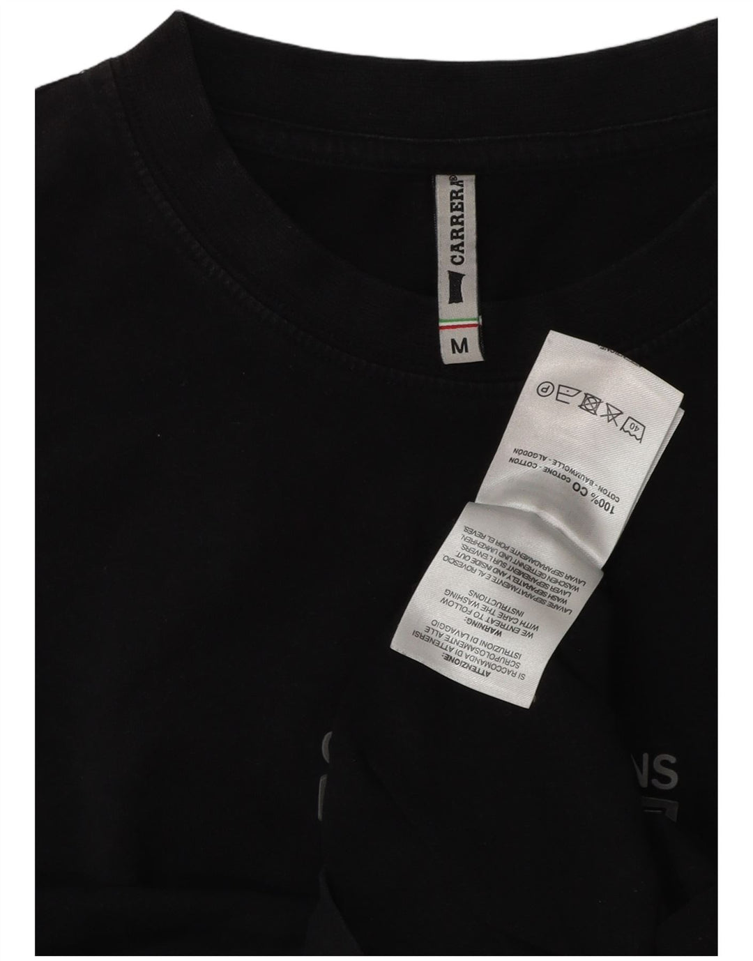 Carrera Homme Graphic Top Manches Longues Coton Noir Moyen