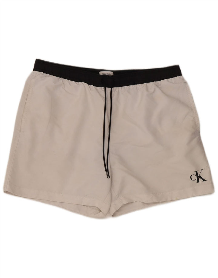 Calvin Klein Short de bain homme XL blanc polyester