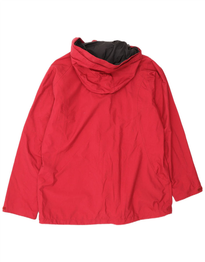 Jack Wolfskin Veste de pluie à capuche pour femme UK 14/16 Large Rouge Polyamide