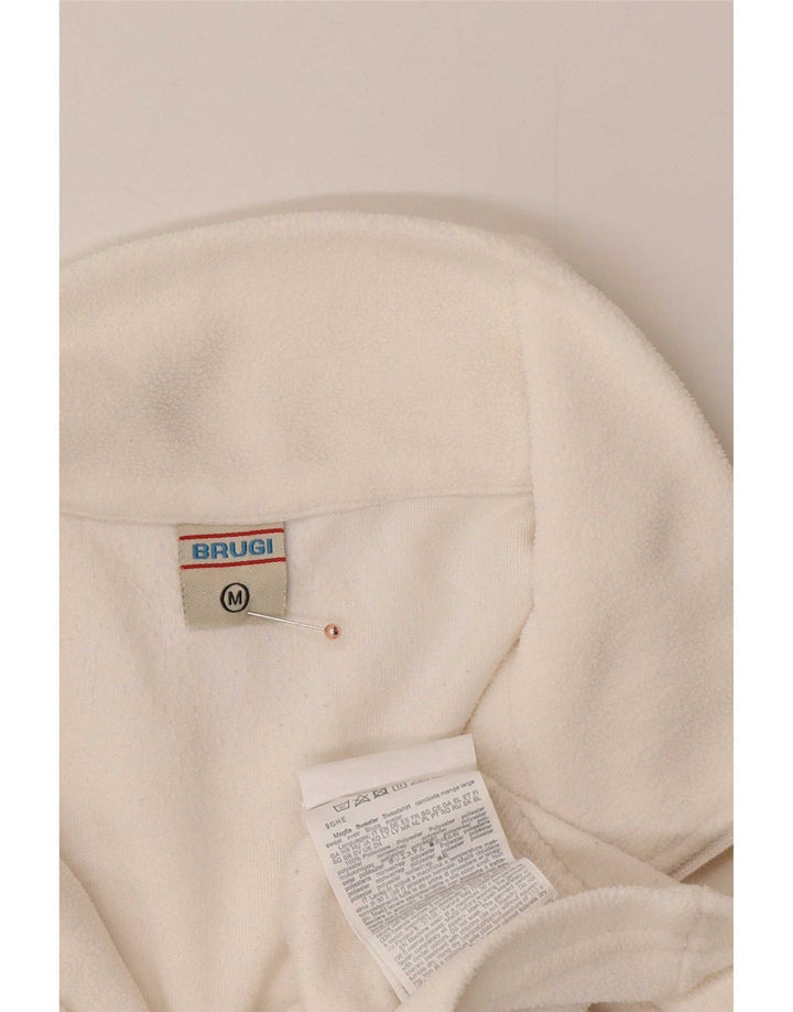 Brugi Pull polaire à col zippé pour femme UK 14 Medium Blanc Polyester