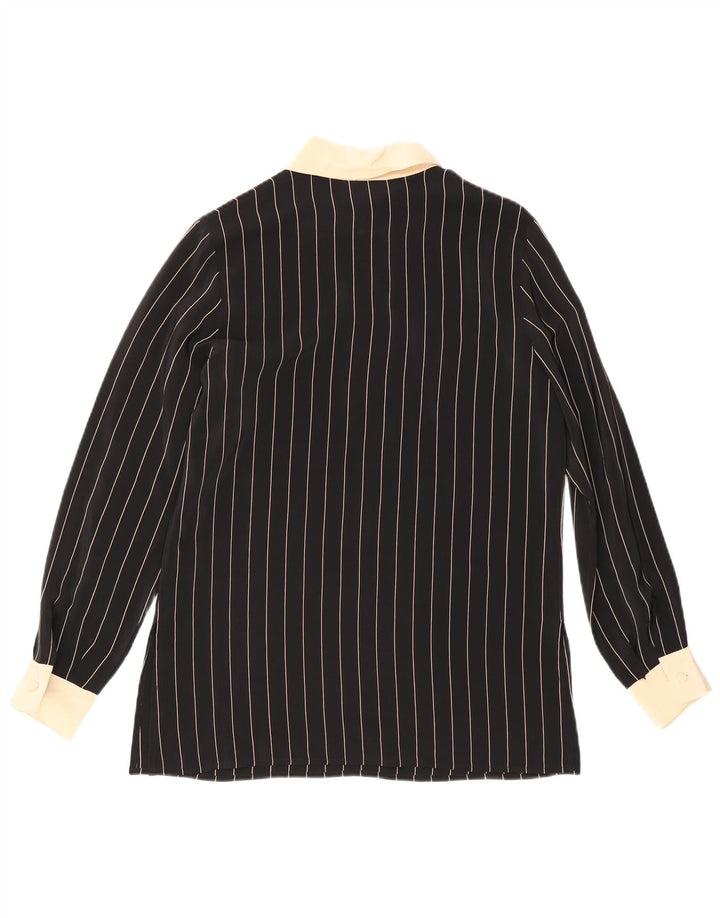 Gianfrediani Chemisier pull-over pour femme IT 42 en soie à fines rayures noires moyennes