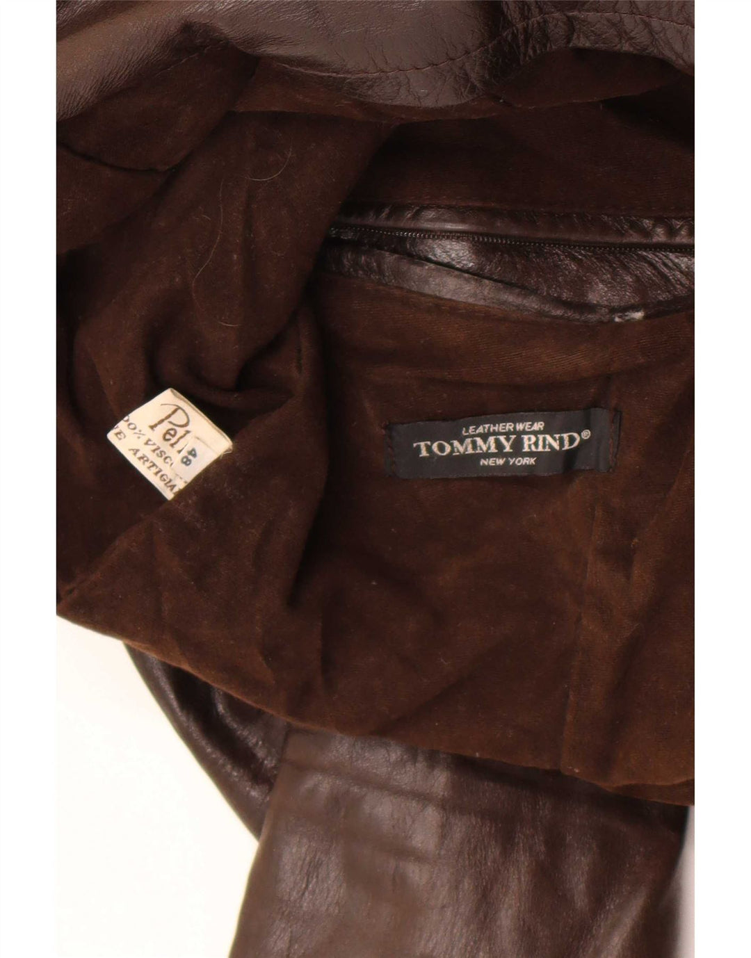 Veste en cuir homme vintage IT 48 Cuir marron moyen