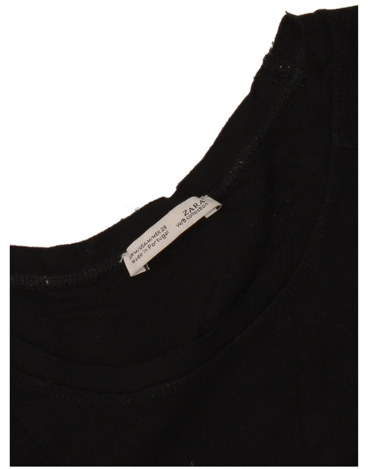 Zara Sweat-shirt surdimensionné à manches 3/4 pour femme UK 14 Noir moyen