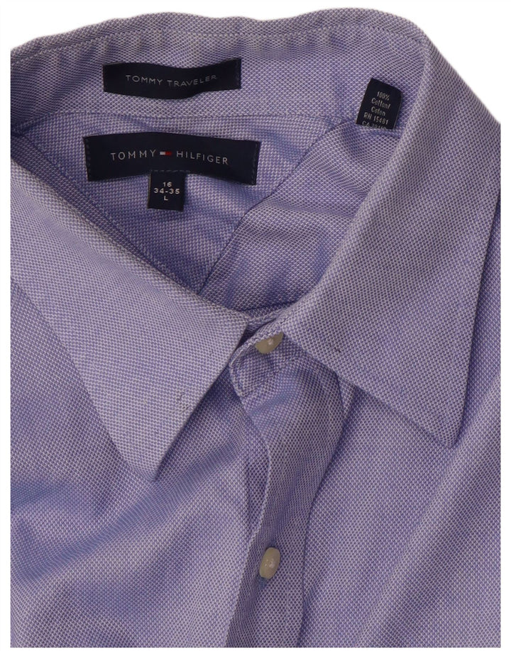 Tommy Hilfiger Chemise Homme Taille 16 Grand Coton Bleu