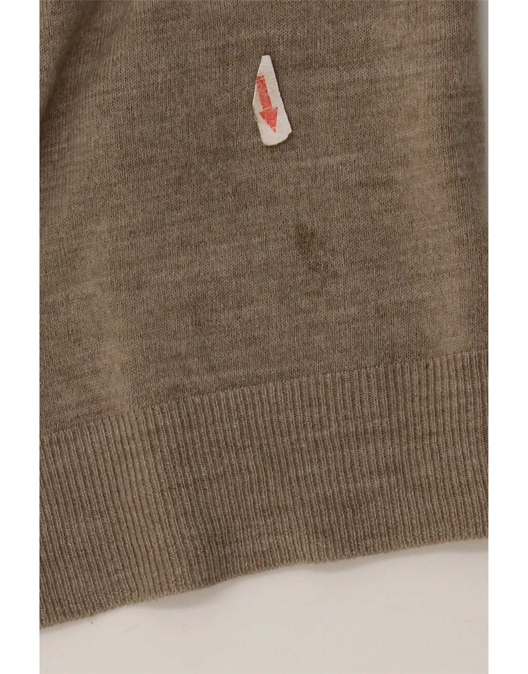 Marks & Spencer Pull coupe classique à col en V pour homme, grand, beige, acrylique
