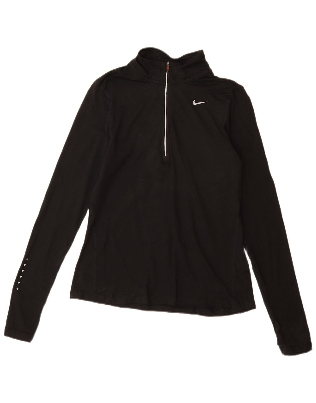 Nike Haut de survêtement Dri Fit à col zippé pour femme UK 10 Petit Noir