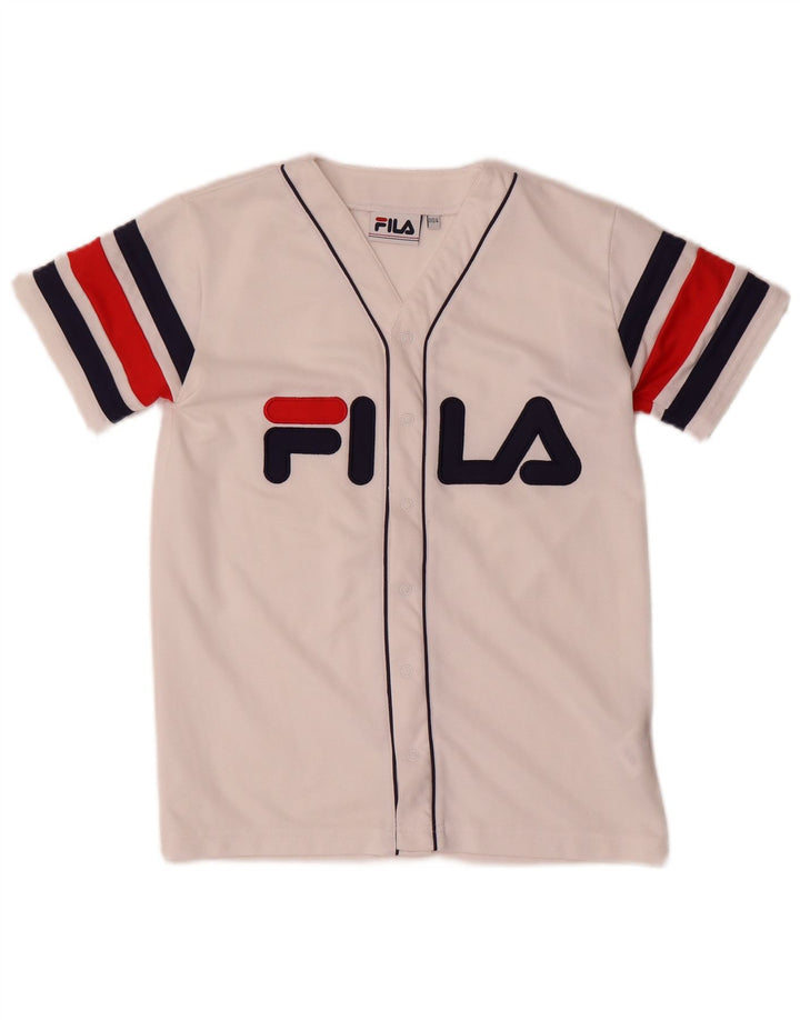 Fila Haut en jersey graphique pour homme 2XS Blanc Colorblock Polyester