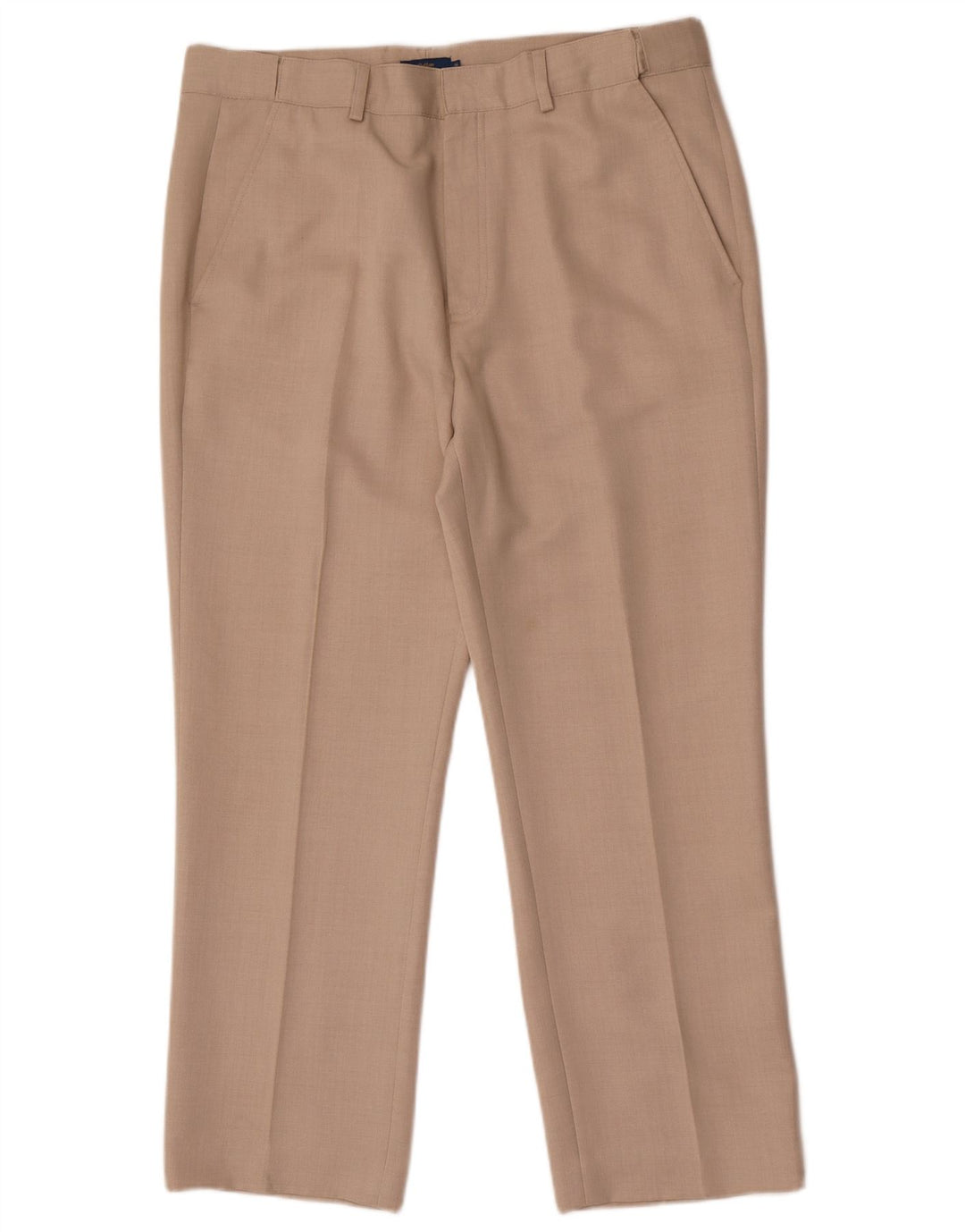 Cotton Traders Pantalon de Costume Droit Homme W36 L28 Beige Polyester