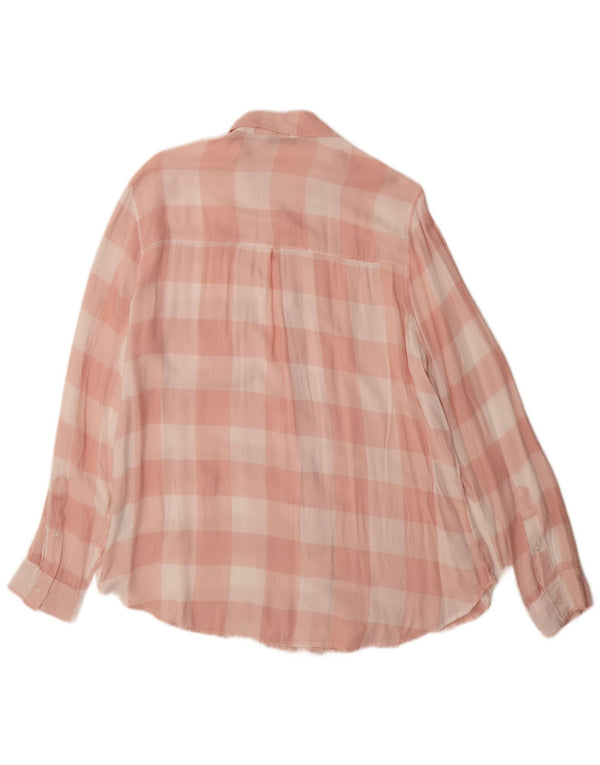 Abercrombie & Fitch Chemise en flanelle pour femme UK 18 XL Viscose à carreaux rose