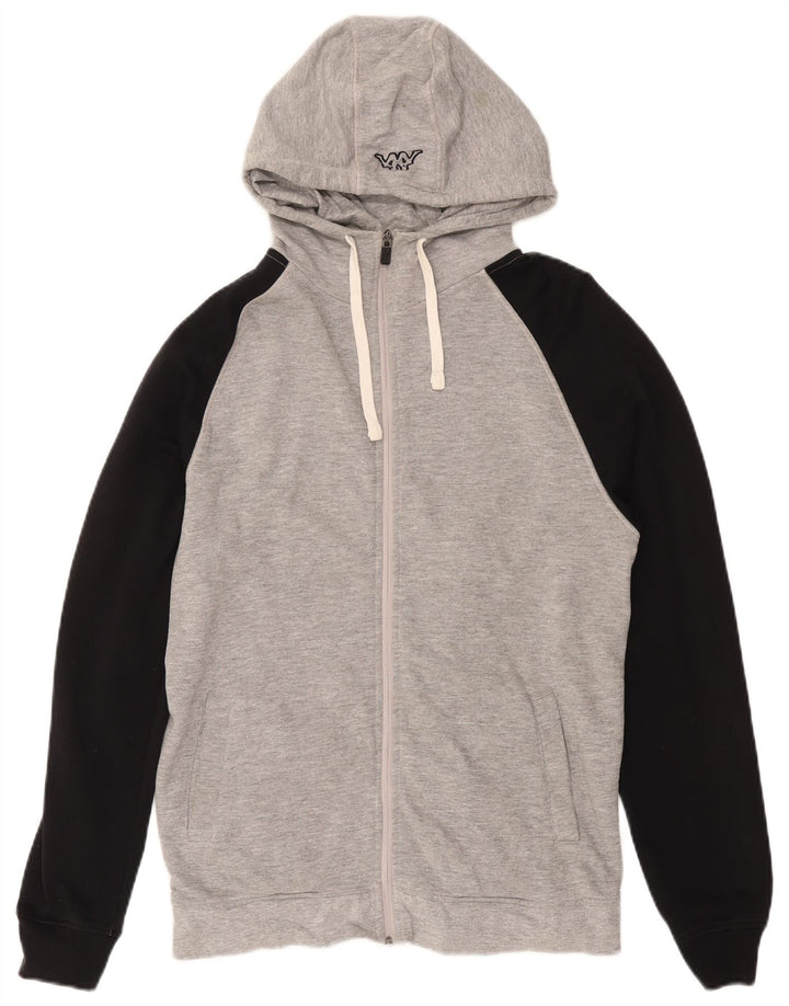 KAPPA Pull à capuche zippé pour homme, grand color block, gris