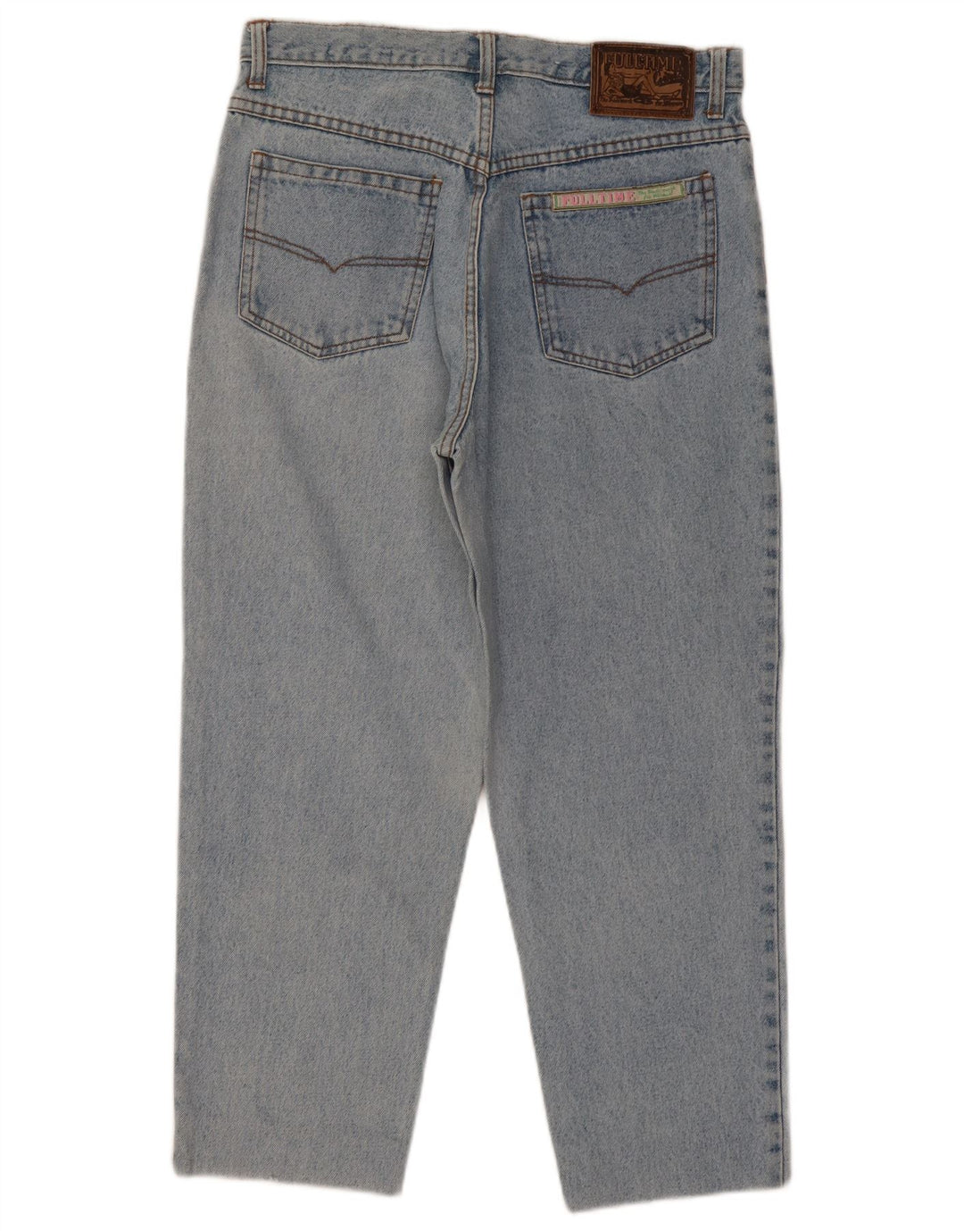 Jeans fuselés courts vintage pour femmes W32 L26 Bleu