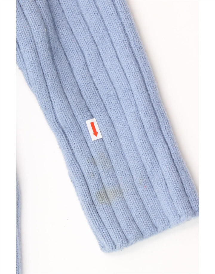 JIGSAW Pull Col Roulé Femme UK 14 Laine Bleu Moyen