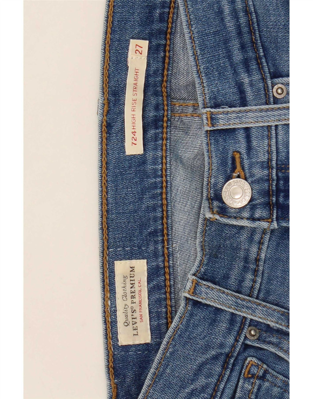 Levi's Jean Droit 724 Taille Haute Femme W27 L30 Bleu