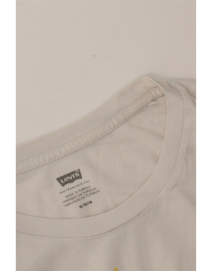 Levi's T-Shirt Graphique Femme UK 14 Blanc Moyen