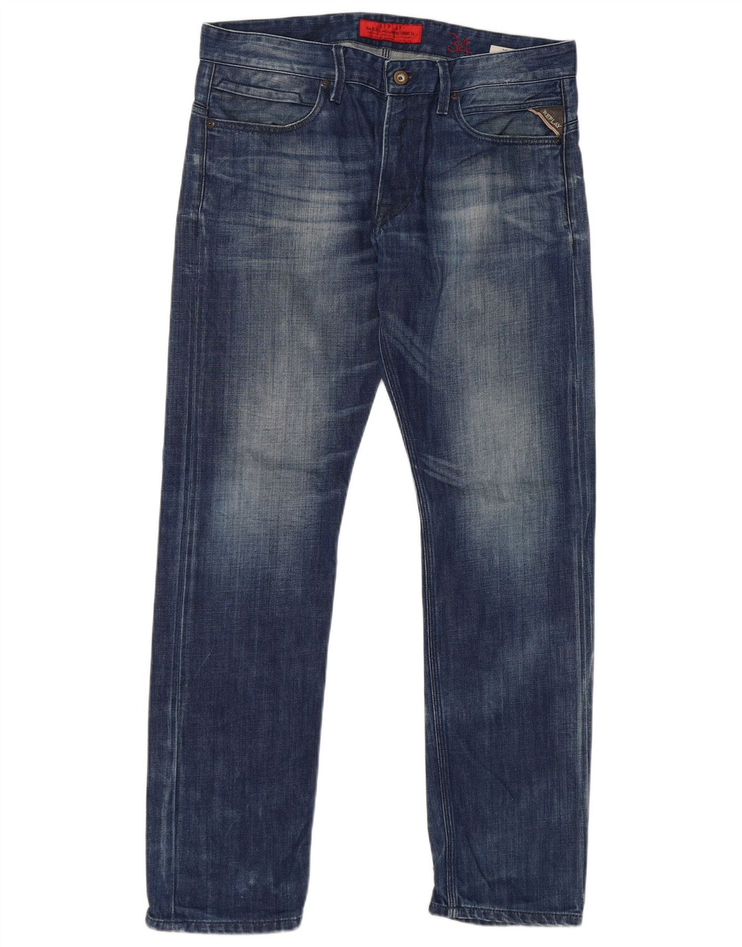 Replay Jean droit homme W36 L32 bleu coton