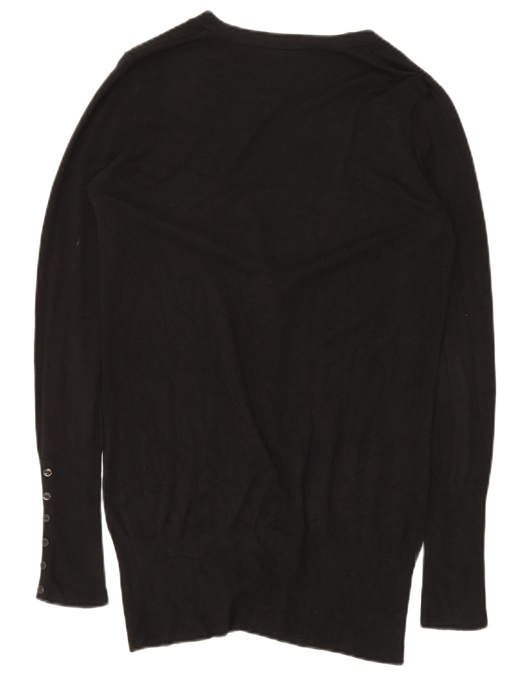 ZARA Cardigan long pour femme UK 14 Rayonne noire moyenne