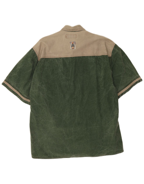 Martini Dry Chemise à manches courtes pour homme en coton color block grand vert