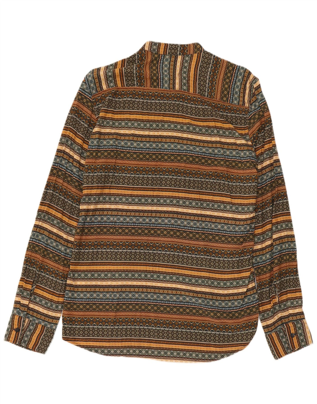 Chemise homme vintage Viscose rayée kaki moyen