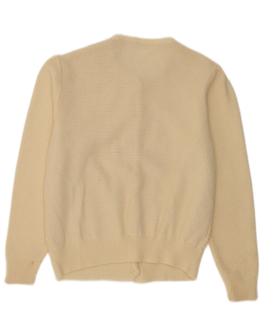 vintage Femme Cardigan Pull UK 14 Beige Moyen