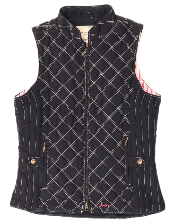 Joules Gilet rembourré pour femme UK 10 Small Bleu marine Argyle/Diamant Polyester