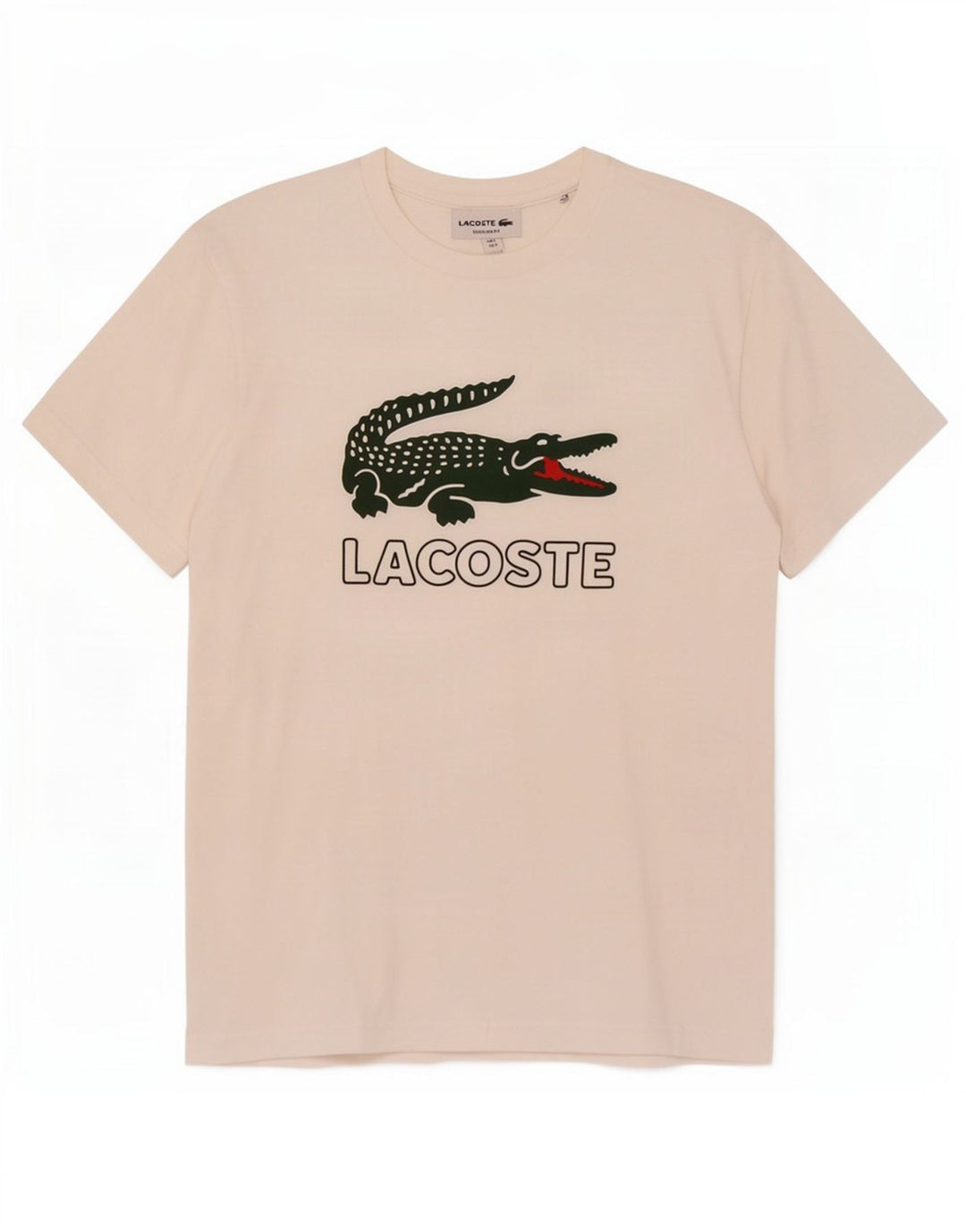 Lacoste T-shirt graphique coupe régulière pour homme Taille 3 Petit Blanc