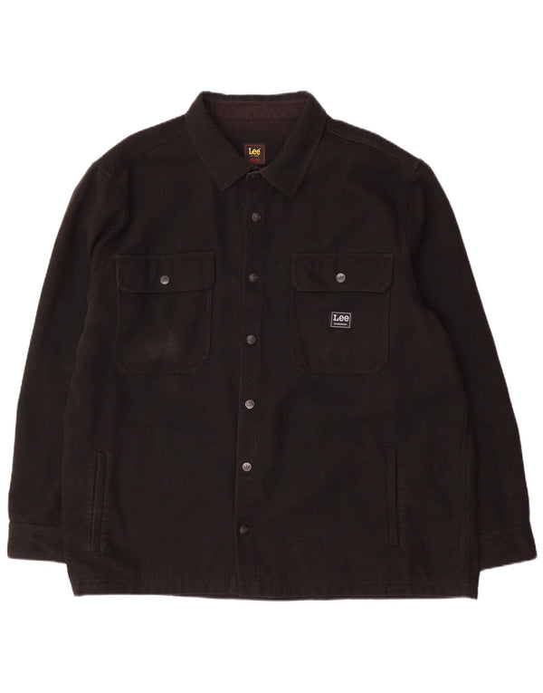 Lee Chemise en flanelle pour homme 2XL Noir Laine
