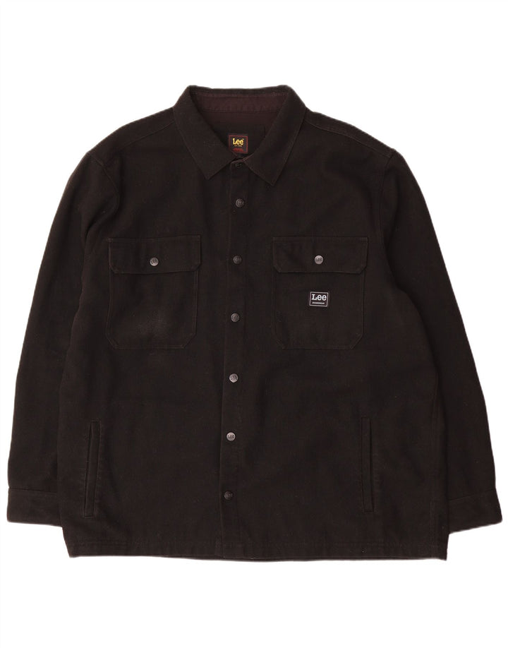 Lee Chemise en flanelle pour homme 2XL Noir Laine