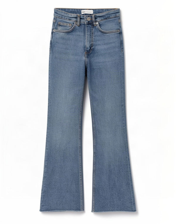 Zara Jean Bootcut Femme EU 34 2XS W24 L24 Bleu