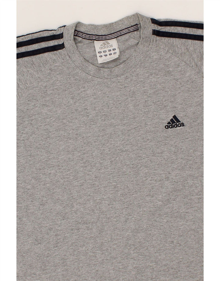 ADIDAS Mens T-Shirt Top Medium Grey Cotton Vintage Adidas and Second-Hand Adidas from Messina Hembry 