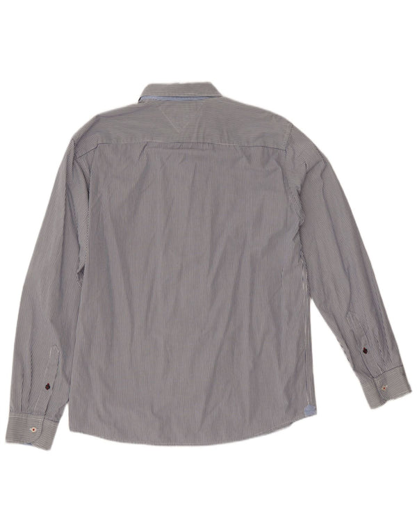 Tommy Hilfiger Chemise vintage pour homme en coton à fines rayures bleues