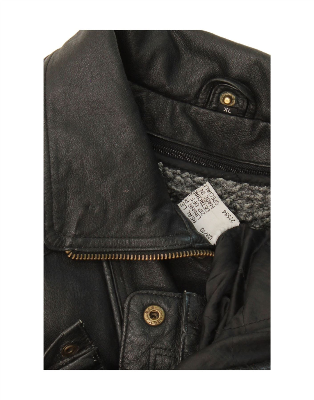 VINTAGE Mens Leather Jacket UK 42 XL Black Leather