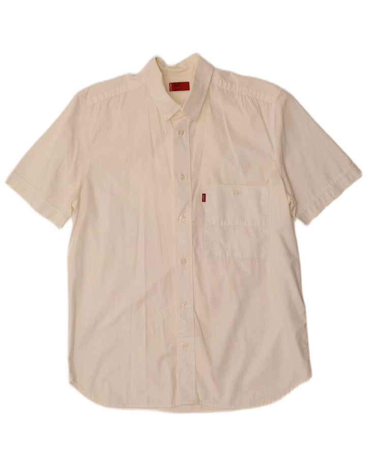 LEVI'S Chemise à Manches Courtes Homme Blanc Cassé Moyen Coton