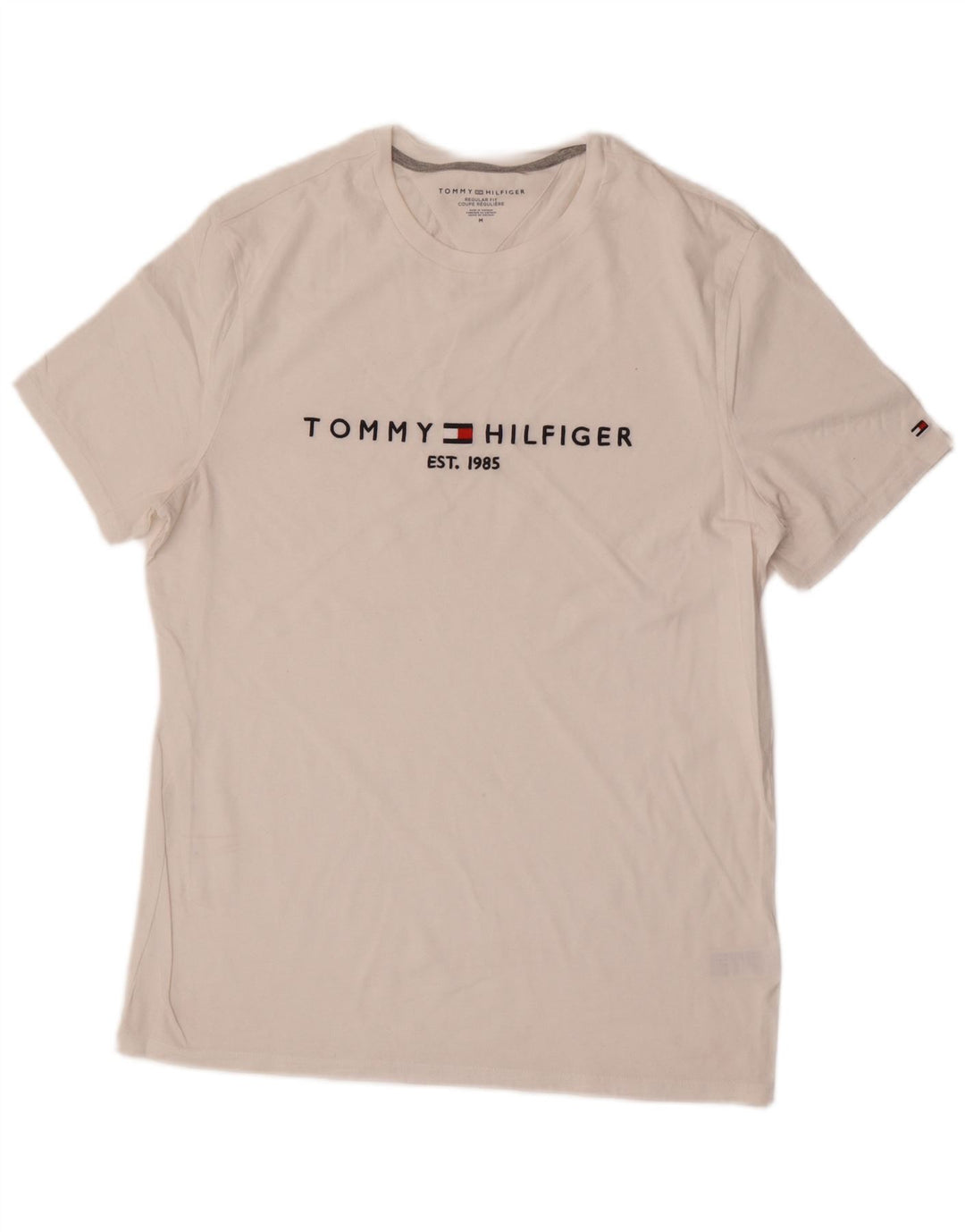Tommy Hilfiger T-Shirt Regular Fit Homme Coton Blanc Moyen