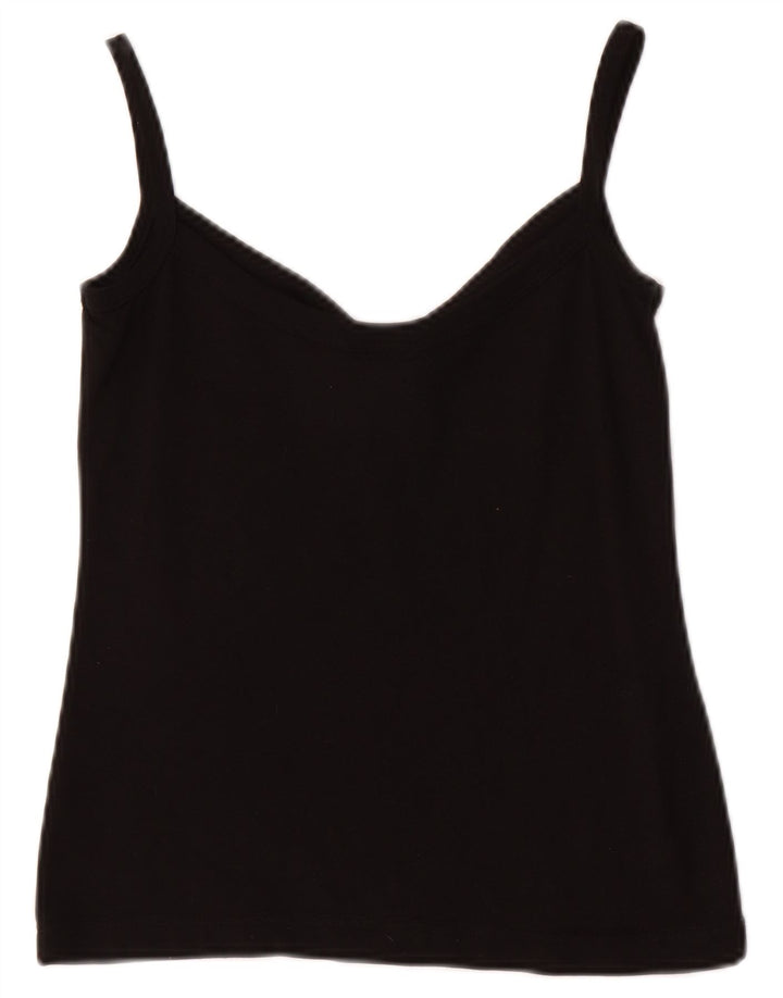 LACOSTE Womens Cami Top UK 8 Small Noir Coton