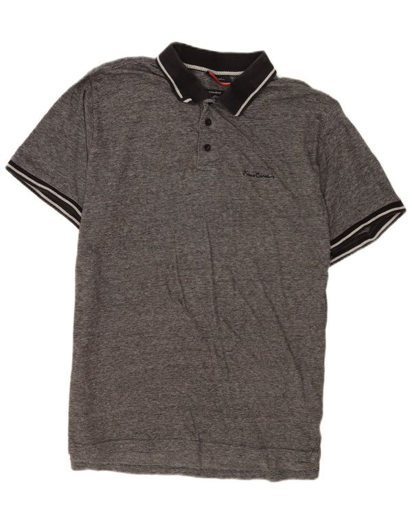 Pierre Cardin Polo à manches courtes pour homme, coupe régulière, XL, gris moucheté