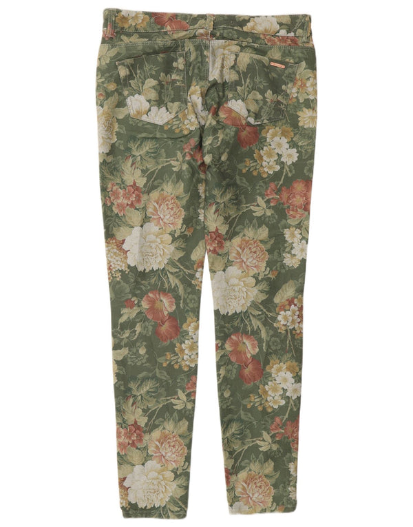 Zara Pantalon Jegging Femme EU 38 Petit W28 L30 Vert Floral