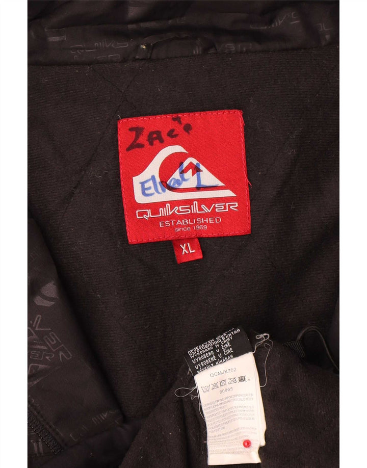 Quiksilver Veste de survêtement à capuche graphique pour homme XL Noir Polyester