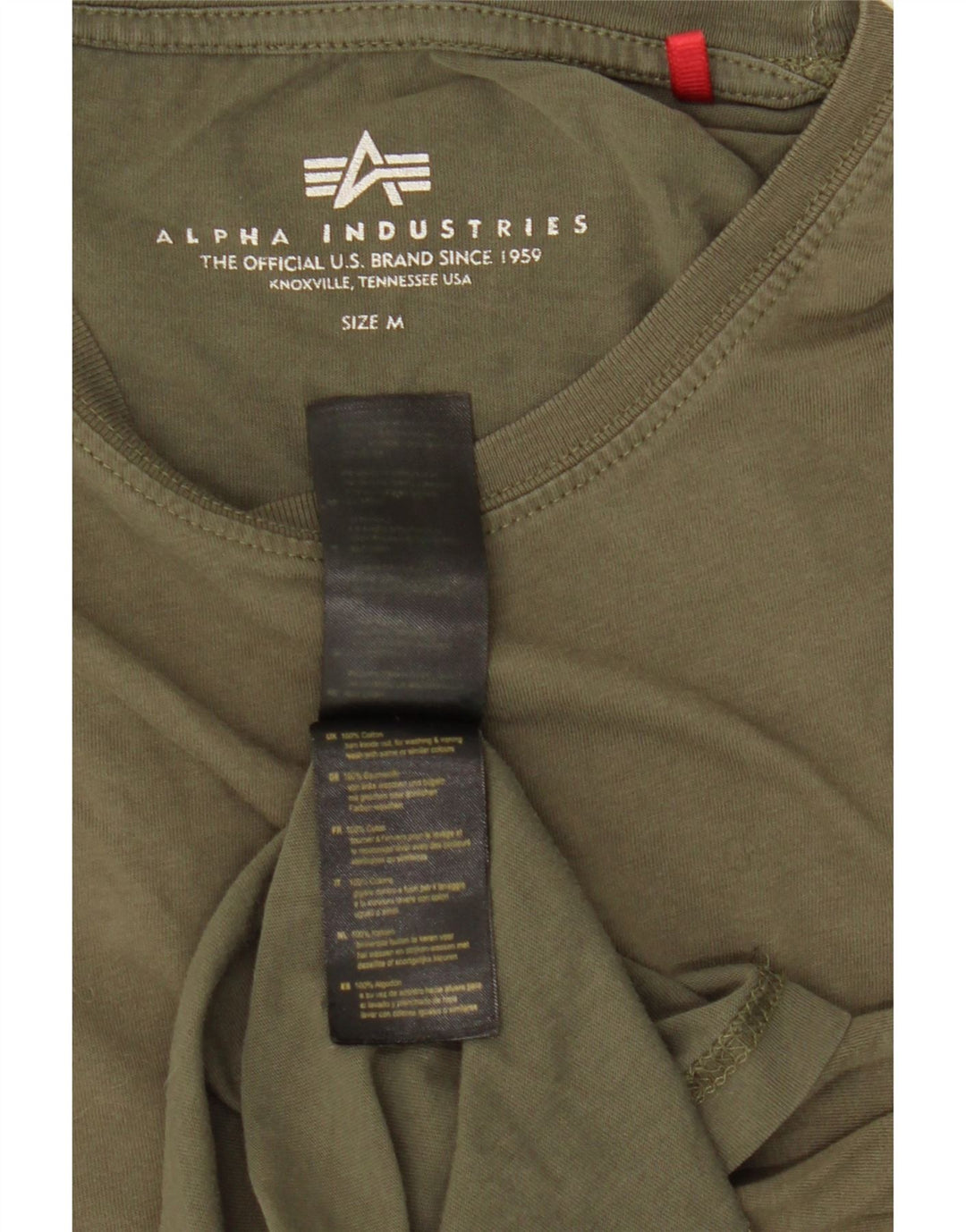 Alpha Industries T-Shirt Homme Kaki Moyen Coton