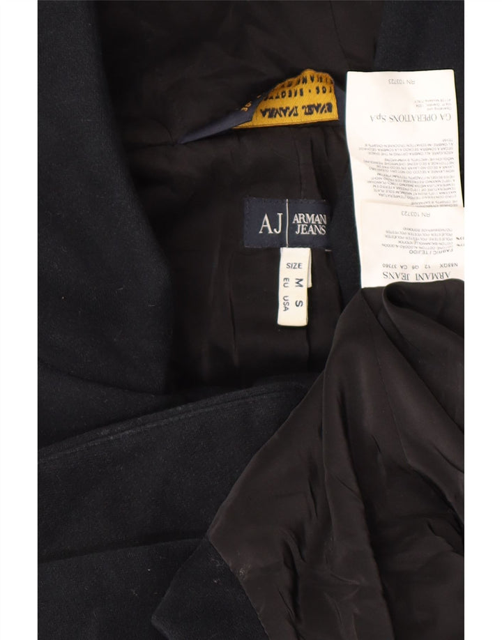 Armani Jeans Manteau à capuche pour femme UK 14 Coton noir moyen