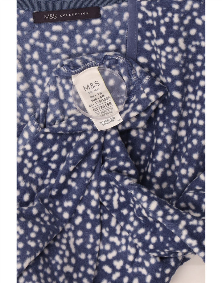 Marks & Spencer Veste polaire pour femme UK 16 Large Bleu marine à pois