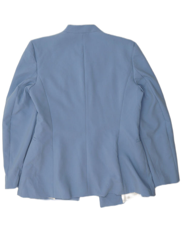 Zara Veste Blazer Femme UK 16 Grand Bleu Polyester