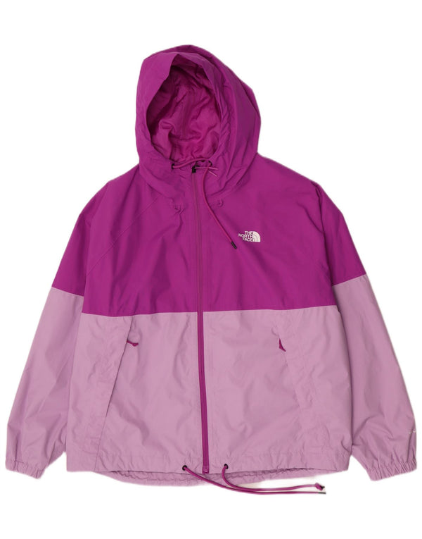The North Face Veste de pluie à capuche pour femme UK 20 2XL Violet Colourblock Nylon