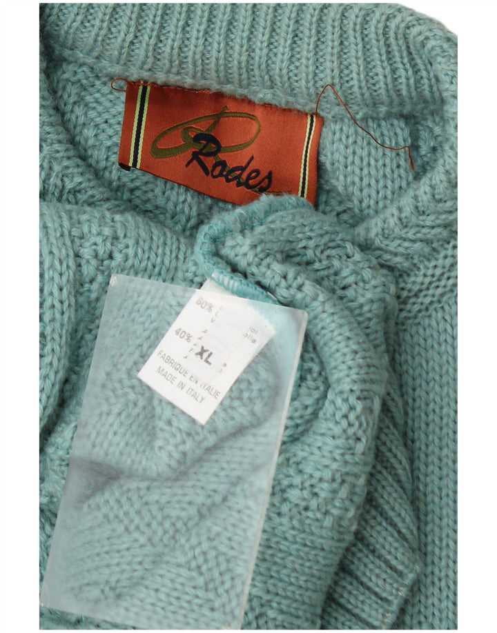 Rodes Pull à col rond pour homme XL en laine verte