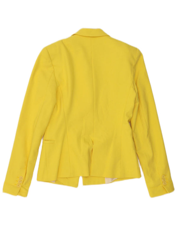 Zara Veste Blazer 1 Bouton Femme UK 6 XS Jaune Polyester