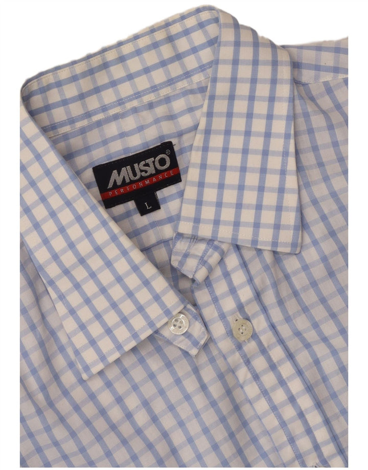 Musto Chemise Slim Fit pour Homme Grand Vichy Blanc